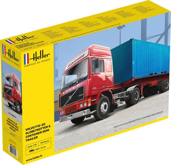 HELLER 1/32 VOLVO F12 + CON. TRAILER