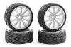 FASTRAX 1/10 STREET WHEEL+TYRE X 4